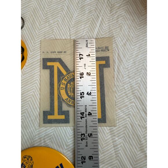Vintage US Naval Academy Beat Army Pinback Button Goat, Decal, and Keychain - Picture 4 of 8